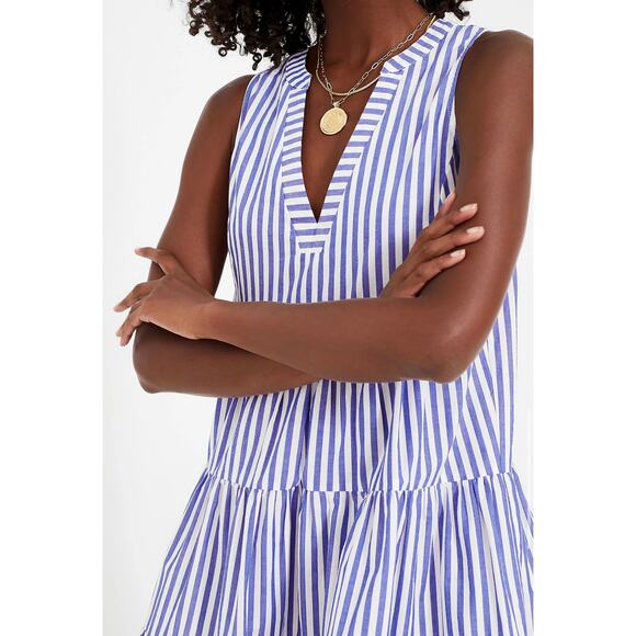 Pomander Place Blue White Stripe Sleeveless Cotton Poplin Kenzo Dress NWT Small - Picture 5 of 9
